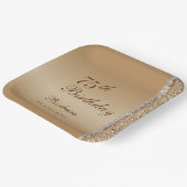 Elegant goud 75ste verjaardag papieren bordje (Gebogen)