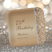 Elegant goud 75ste verjaardag papieren bordje