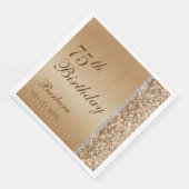 Elegant goud 75ste verjaardag servet (Hoek)