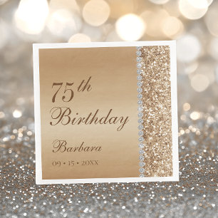 Elegant Goud 75ste Verjaardag Servet