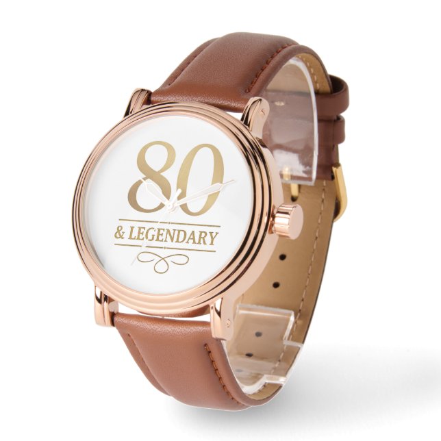 Elegant goud 80e en legendarische verjaardag horloge (Hoek)