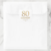 Elegant goud 80e en legendarische verjaardag vierkante sticker (Tas)
