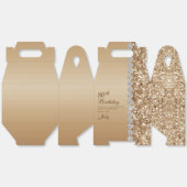 Elegant Goud 80e Verjaardag Bedankdoosjes (Ongevouwen)