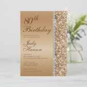 Elegant Goud 80e Verjaardag Kaart (Staand voorkant)