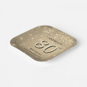 Elegant Goud 80e Verjaardag Papieren Bordje (Gebogen)
