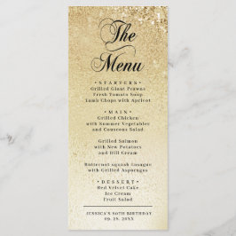 Elegant Goud 80ste Verjaardag Menu