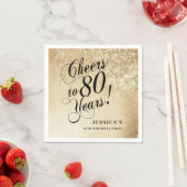 Elegant Goud 80ste Verjaardag Servet (Insitu)