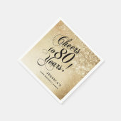 Elegant Goud 80ste Verjaardag Servet (Hoek)