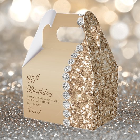 Elegant goud 85ste verjaardag bedankdoosjes