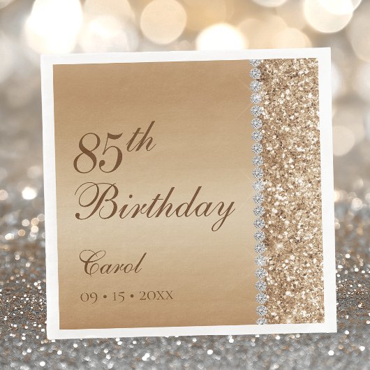 Elegant goud 85ste verjaardag servet