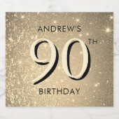 Elegant goud 90ste verjaardag sparkling wijnetiket (Enkel label)