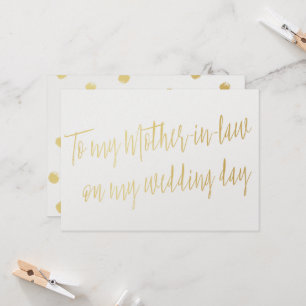Elegant Goud "aan mijn schoonmoeder op mijn Kaart