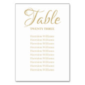 Elegant goud aangepast script Weddenschappen Table Kaart (Achterkant)
