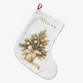 Elegant Goud Aangepaste Vrolijke Kerstboom Grote Kerstsok (Voorkant (Hangend))