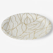 Elegant goud aardeachtig blad genot papieren bordje (Gekanteld)