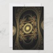 Elegant Goud Abstract 50ste Verjaardagsuitnodiging Kaart (Achterkant)