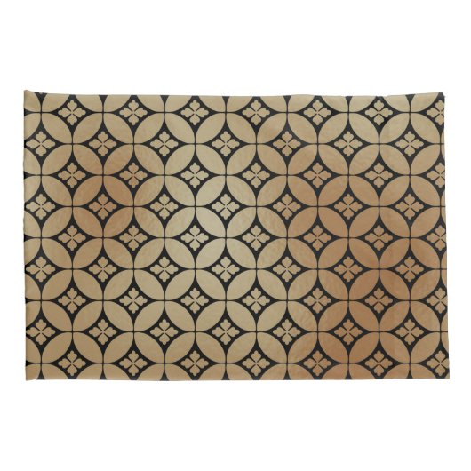 Elegant Goud Abstract Bloemencirkels Patroon | Kussensloop (Achterkant-Rechts)