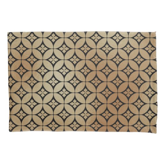 Elegant Goud Abstract Bloemencirkels Patroon | Kussensloop (Voorkant-Links)