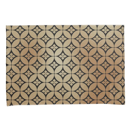 Elegant Goud Abstract Bloemencirkels Patroon | Kussensloop (Voorkant-Rechts)