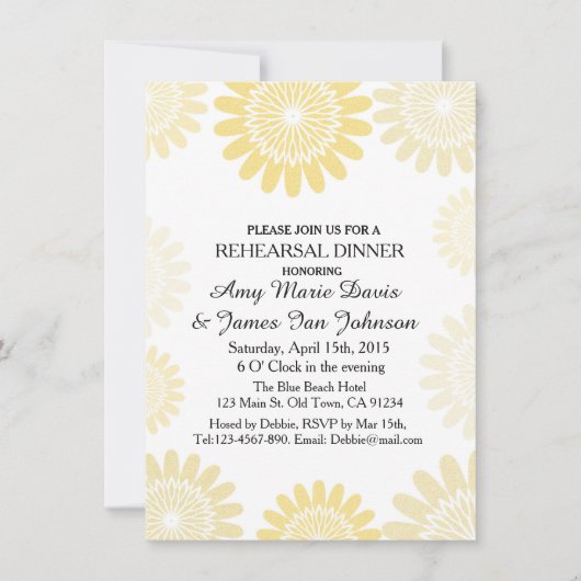 Elegant goud abstract bloemetjesrepetitief diner v kaart (Voorkant)