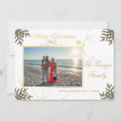 Elegant Goud Abstract Foto Kerst Kaart (Voorkant)