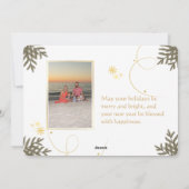 Elegant Goud Abstract Foto Kerst Kaart (Achterkant)