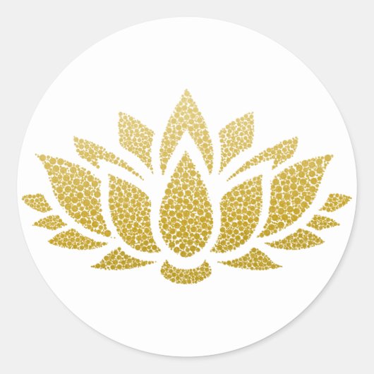 Elegant Goud Abstract Lotus Bloem Sticker (Voorkant)