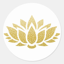 Elegant Goud Abstract Lotus Bloem Sticker