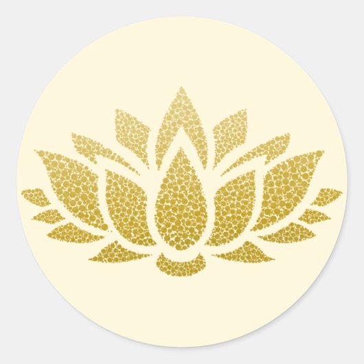 Elegant Goud Abstract Lotus Bloem Sticker (Voorkant)
