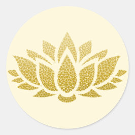 Elegant Goud Abstract Lotus Bloem Sticker