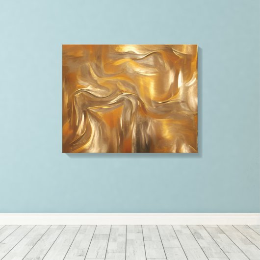 Elegant goud Abstract, weelderig design Canvas Afdruk (Insitu (Houten vloer))