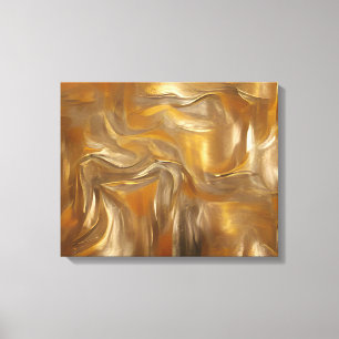 Elegant Goud Abstract, Weelderig Design Canvas Afdruk