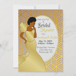 Elegant goud Afro-Amerikaans Vrijgezellenfeest Kaart