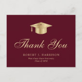 Elegant Goud Afstudeerder Pet Foto Afstuderen Dank Briefkaart (Voorkant)