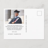 Elegant Goud Afstudeerder Pet Foto Afstuderen Dank Briefkaart (Achterkant)