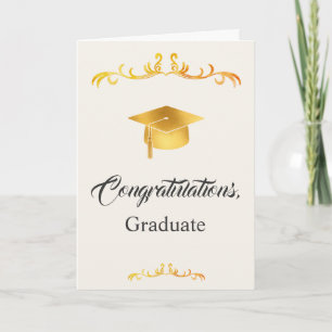 Elegant Goud Afstudeerkaarten Afstuderen Kaart