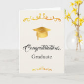 Elegant Goud Afstudeerkaarten Afstuderen Kaart (Gele Bloem)