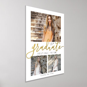 Elegant Goud Afstuderen Collage Afstuderen Keepsak Folie Afdrukken