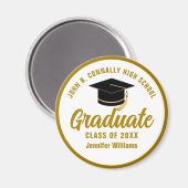 Elegant Goud Afstuderen Custom 2025 Afstuderen Magneet (Voorkant / Achterkant)