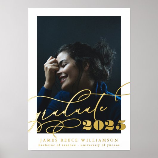 ELEGANT Goud AFSTUDEREN Fotoklasse van Folie Afdrukken (Voorkant)