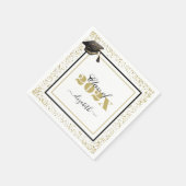 Elegant Goud Afstuderen Klasse van 2025 Custom Nam Servet (Hoek)