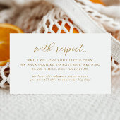 Elegant Goud Alleen Volwassenen Bruiloft Informatiekaartje