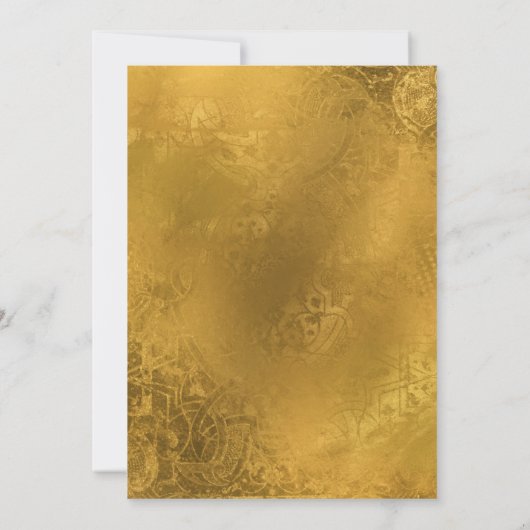 Elegant Goud Antiek Oude Wereldkaart Bruiloft Kaart (Achterkant)