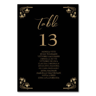 Elegant goud Art Decowedtable sitchart T Kaart