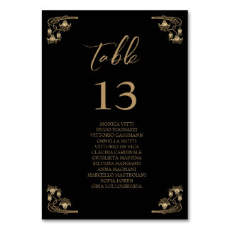 Elegant goud Art Decowedtable sitchart T Kaart
