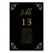 Elegant goud Art Decowedtable sitchart T Kaart (Voorkant)