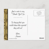 Elegant goud bedankt Briefkaarten (Achterkant)