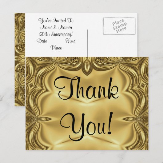 Elegant goud bedankt Briefkaarten (Voorkant / Achterkant)