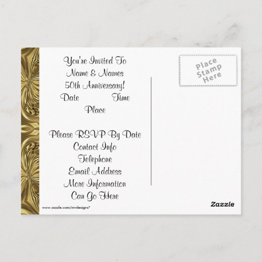 Elegant goud bedankt Briefkaarten (Achterkant)