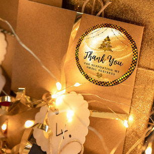Elegant goud bedankt   Glitter en parel Ronde Sticker